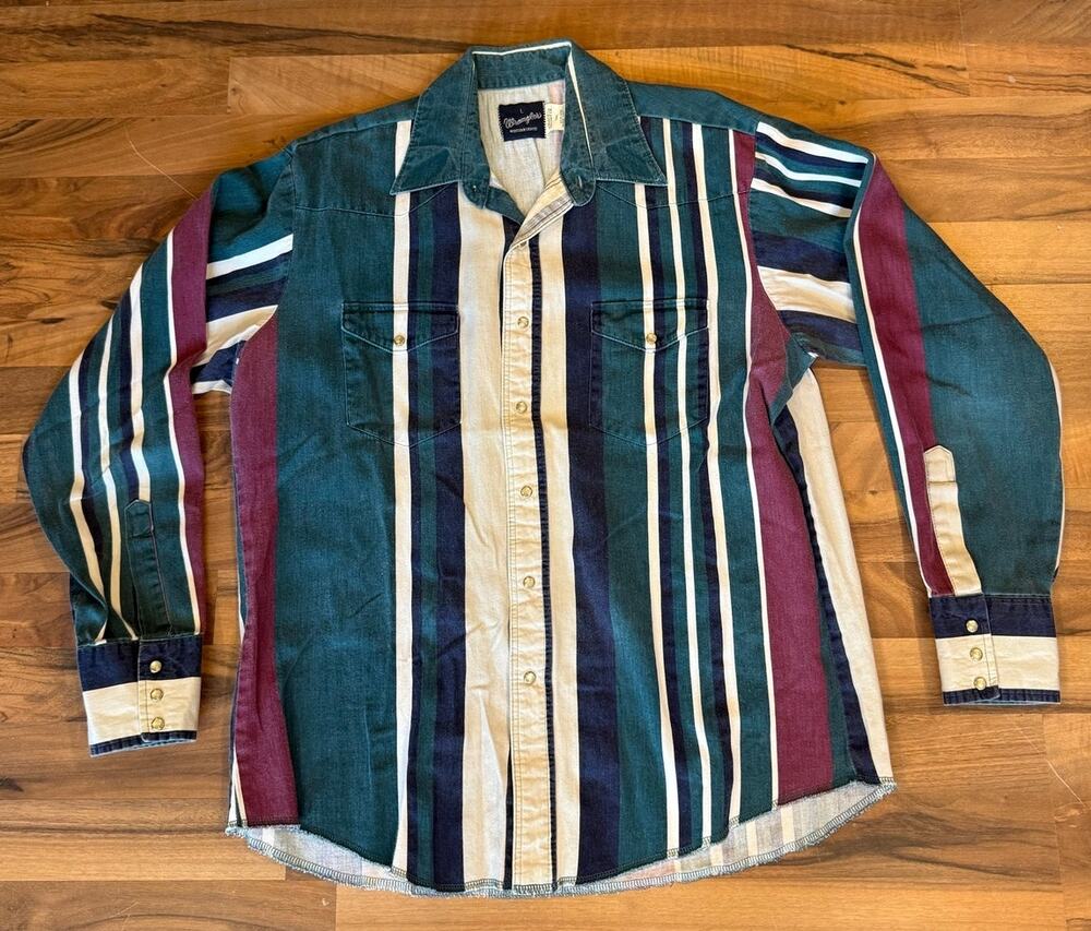Wrangler Western Brushpopper Dark Stripes Size Large